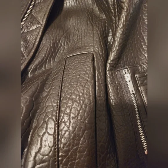 Zara Brown ZW Leather BomberBrown Jacket